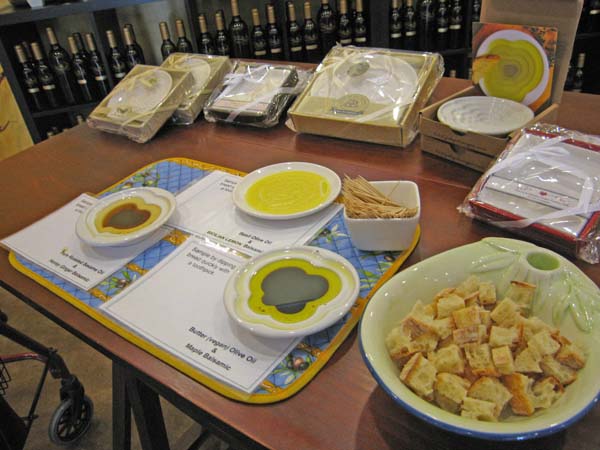 Olive oil and Balsamic vinegar tasting table