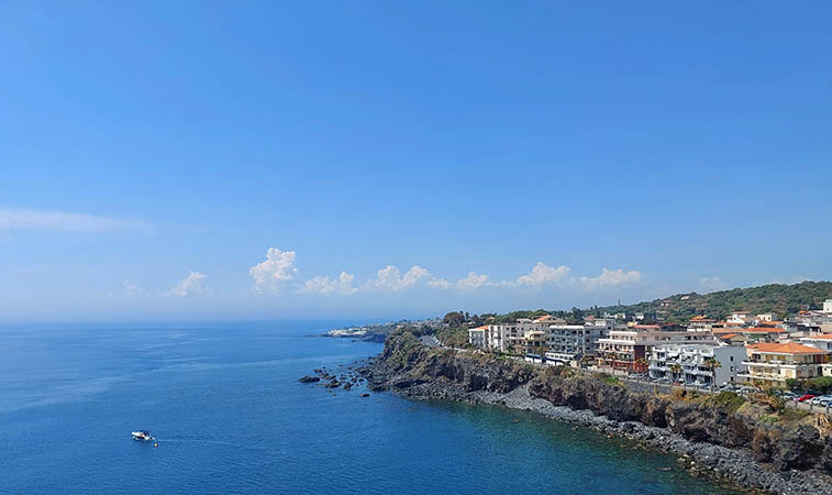 The view of Aci Castello from Castello Normano, Aci Castello, Sicily