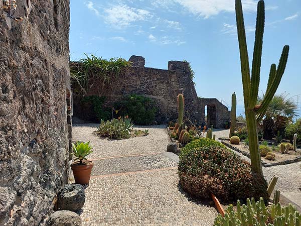 The botanical gardens in Castello Normano, Aci Castello, Sicily