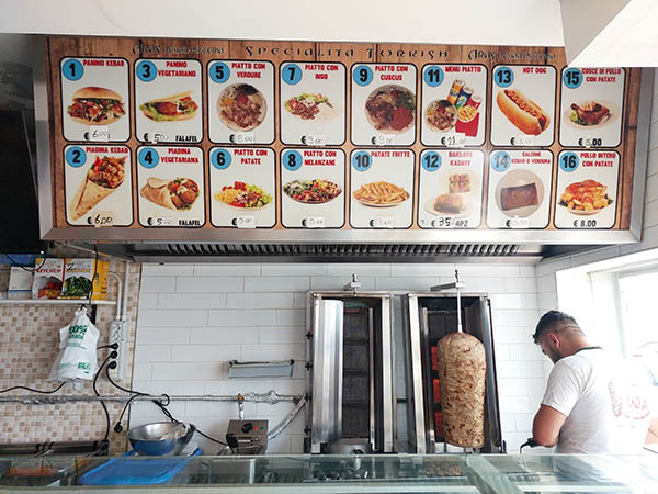 Photo menu at Aras Kebab Pizzeria, Anzio, Italy
