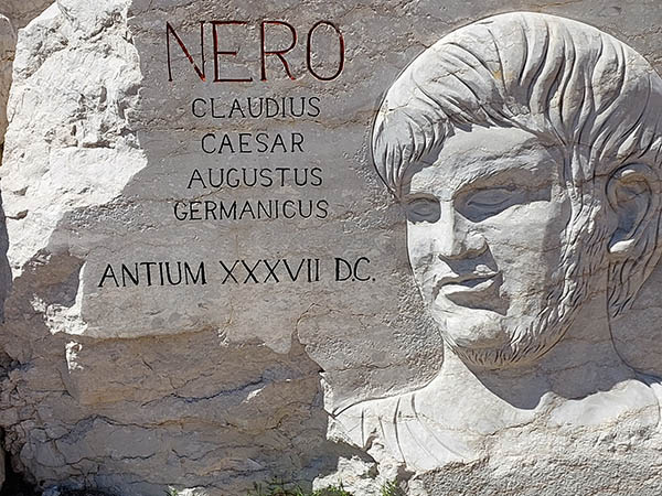 Roman Emperor Nero's full name in the port of Anzio, Italy