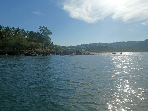 Making the journey out of the cove in Chacala, Nayarit, Mexico