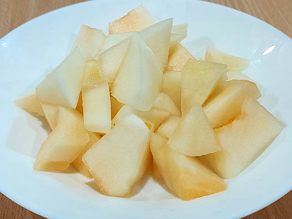 cut up yellow melon in Brindisi, Italy