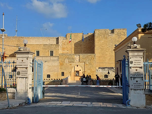Entrance to the gounds of the Swabian Castle of Brindisi Brindisi, Italy