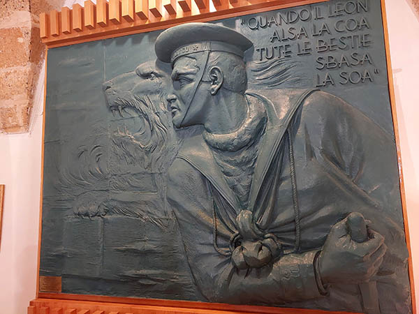 Plaque at the Swabian Castle of Brindisi Brindisi, Italy