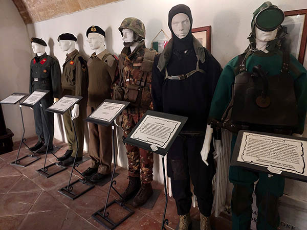 various military uniforms at the Swabian Castle of Brindisi Brindisi, Italy