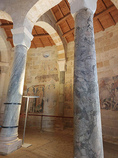 Inside showing frescos, Tempio San Givanno, Brindisi, Italy