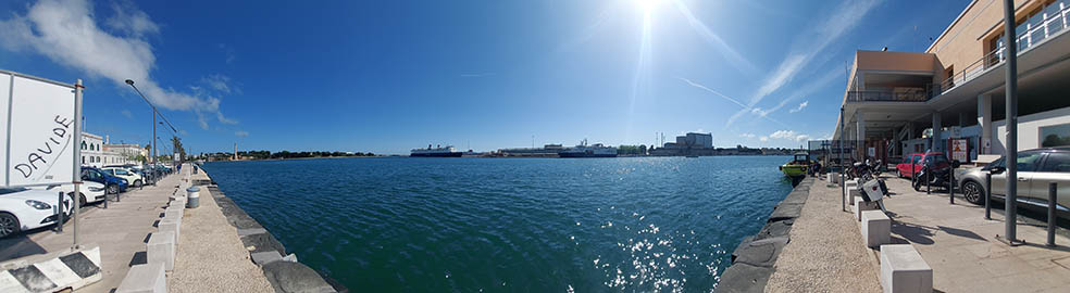 A panoramic view of Brindisi Harbor, Italy