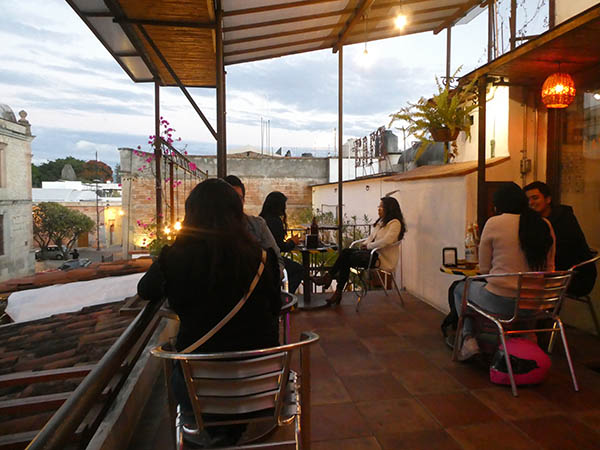 rooftop bar and restaurant Cafe Lavoe, Oaxaca, Mexico