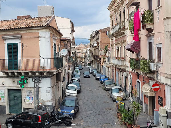 Street outside Apartment in Catania, Sicily