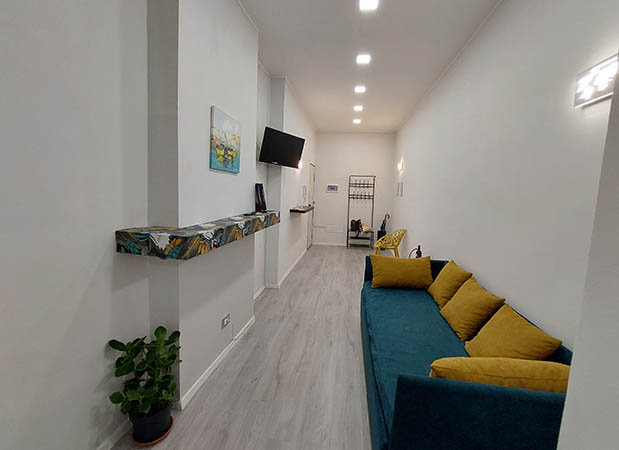 from kitchen to front door, Apartment in Catania, Sicily
