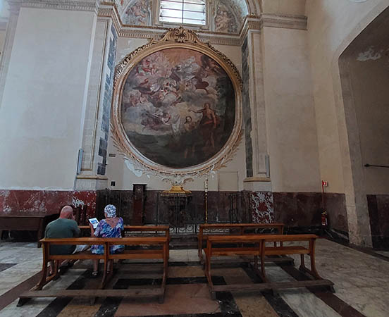 A side fresco in St. Agatha's Cathedral, Cantania, Sicily
