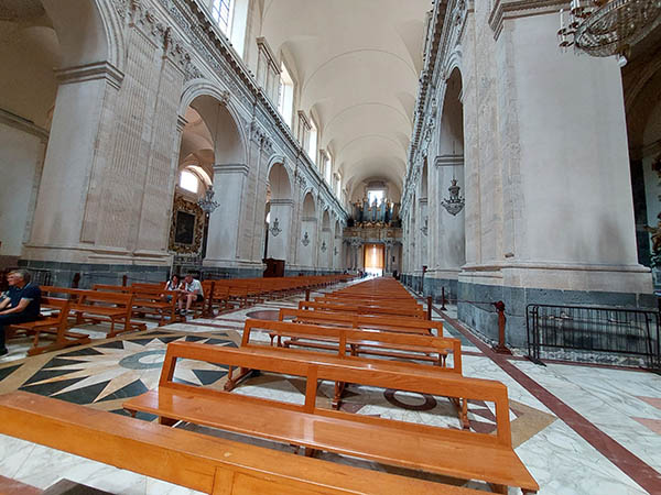 Pews in the cathedral of St. Agatha, Catania, Sicily