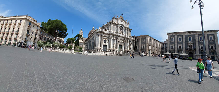 the wider view of the Cathedral piazza, Catania, Sicily