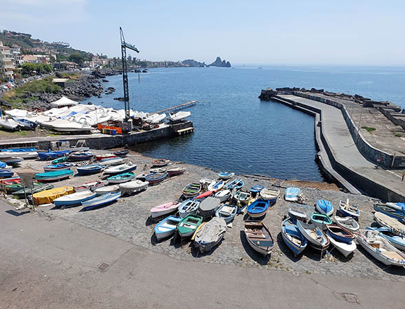Boats docked at Aci Castello, Sicily