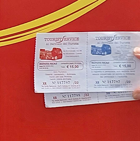 ticket prices for tour bus $15Euros each