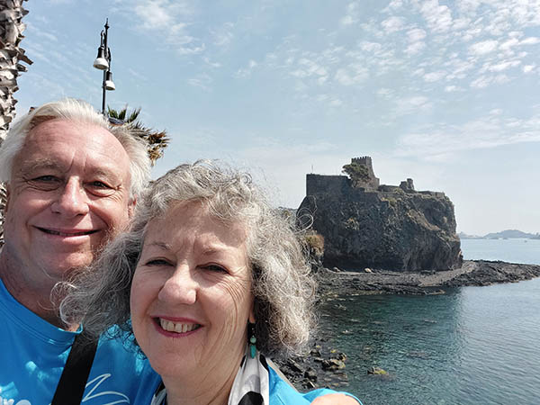 Castle in the background, Coast of Sicily