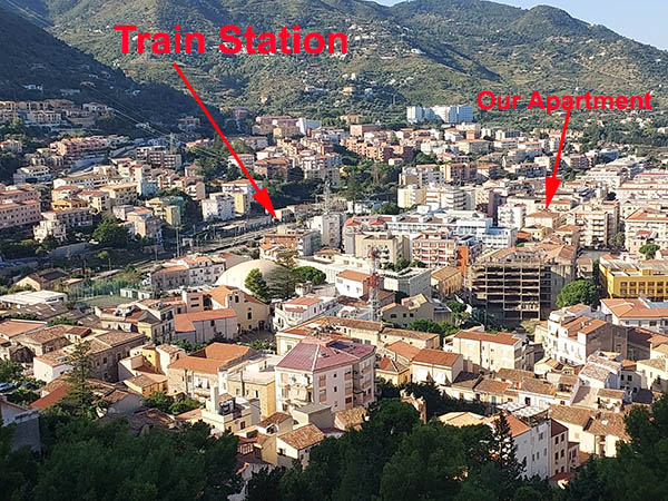 town perspective from Rocca di Cefalu, Sicily