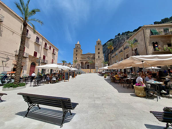 Large piazza in front of Cathedral, Cefalu, Sicily