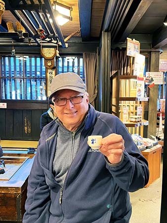 Older gentleman At the Sake distillery, Takayama, Japan