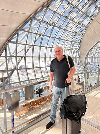 Older gentleman in Suvarnabhumi Airport, Bangkok