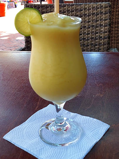 Mango smoothie at El Patio Restaurant, Ensenada, Baja California, Mexico