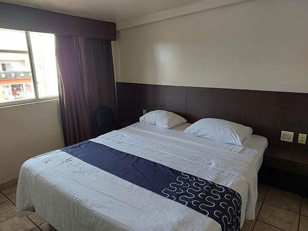 Our bedroom at Hotel Rose Capitol O,  Ensenada, Baja California, Mexico