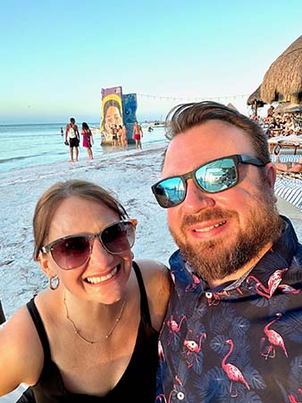 Enjoying sunset on the beach in Isla Holbox, Mexico