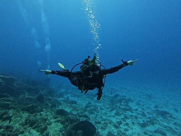 Michelle scuba diving in Cozumel, Mexico