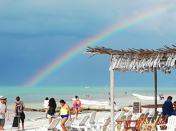 Rainbow in the sky, Isla Holbox, Quintana Roo, Mexico