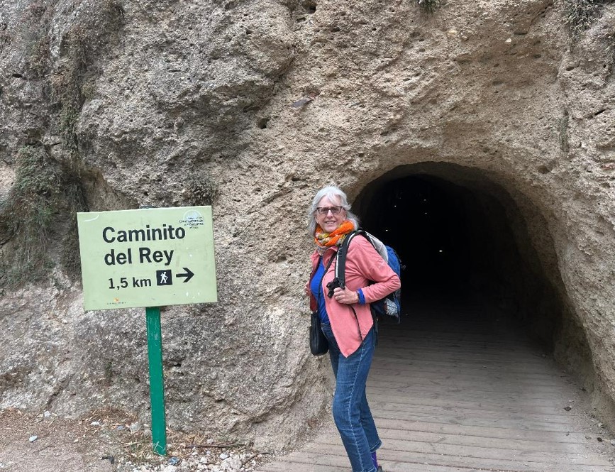 Senior woman hiking in Spain