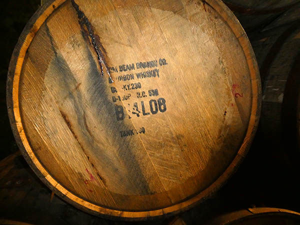 Used Jim Beam Whiskey barrel for aging tequila, La Altena Distillery, Arandas, Jalisco, Mexico