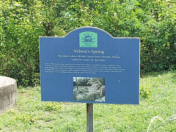 Nelson Springs sign, Nevis, West Indies