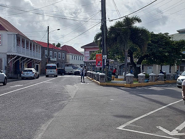 Broader view of downtown Charlestown, Nevis, West Indies, 2025