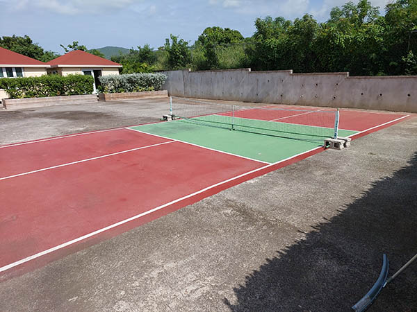 tennis courts at Hamilton Beach Villas and Spa, Nevis, West Indies
