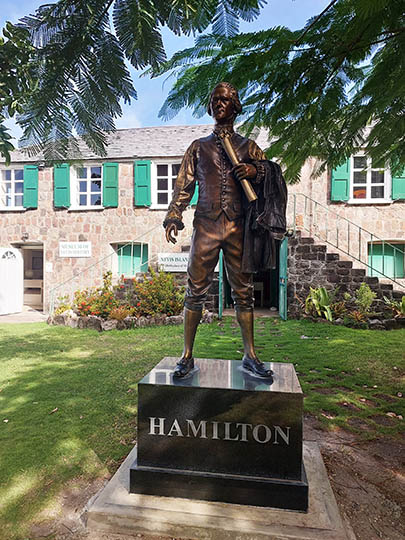 Bronze statue of Alexander Hamilton, Nevis, West Indies
