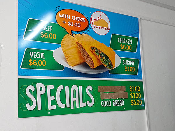 Johnny Cakes on special  at shop on Nevis, West Indies 