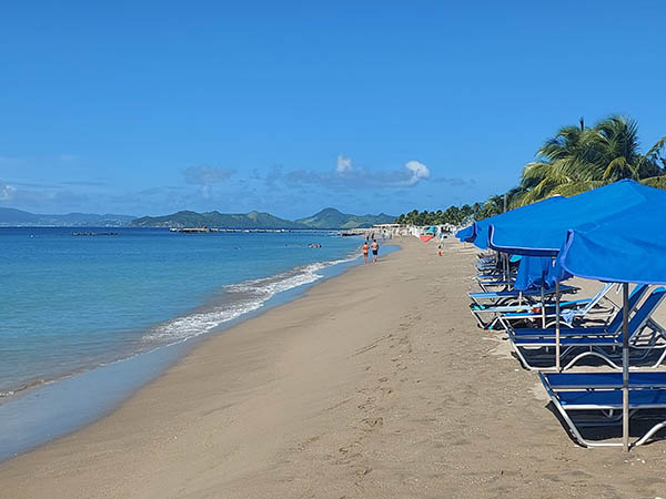 Looking towards Four Seasons Resort, from Sunshine's Beach Bar and Restaurant, Nevis, West Indies