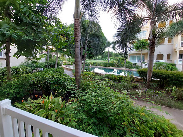 Swimming pool and side gardens at Hamilton Villas on Nevis, West Indies