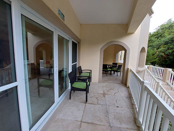 Veranda and gardens, Hamilton Villas on Nevis, West Indies