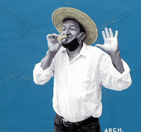 Man drinking tequila, Oaxaca Street Art, Mexico