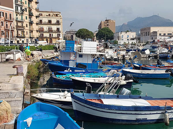 Small craft in the harbor, Palermo, Sicily