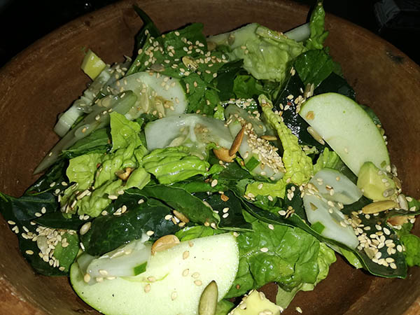 Green salad Terraza Zicatela, Puerto Escondido, Mexico