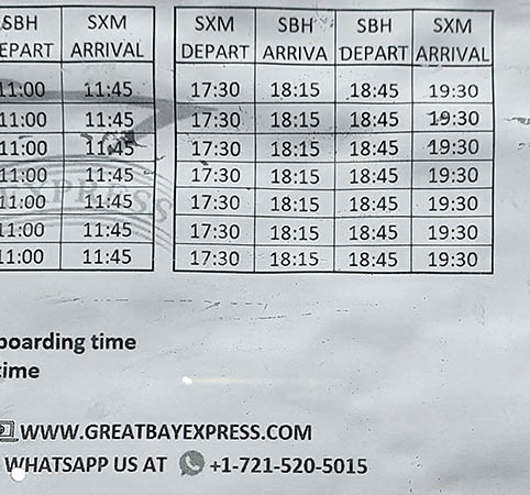 Great Bay Express ferry schedule Sint Maarten