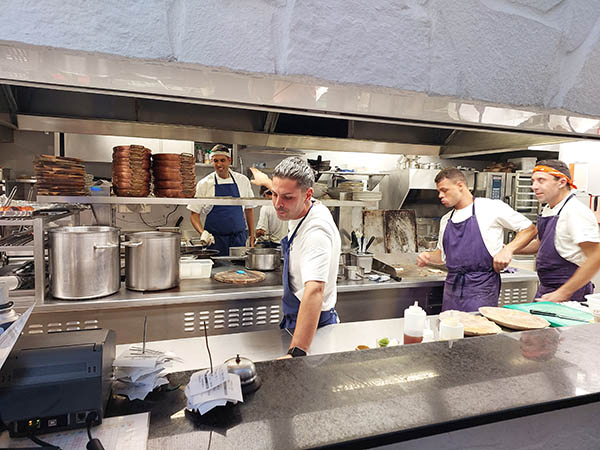 Chefs busy at work, Shellona Restaurant, St. Barth