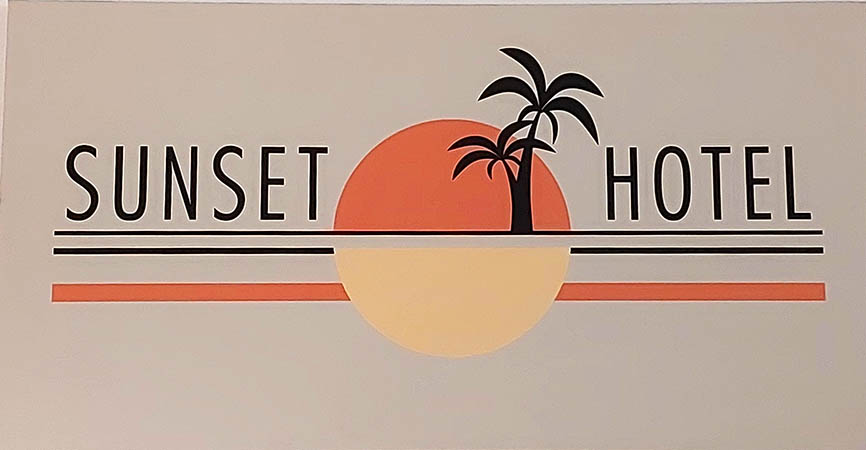 Business card for Sunset Hotel, St. Barth