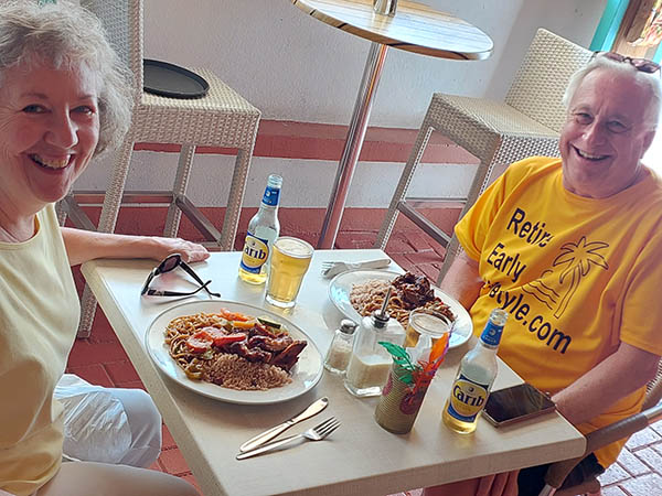 Senior couple at Sheika's Bistro, St Maarten