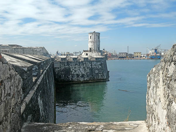 One of the bastions of the fort looking at Port Veracruz, Mexico