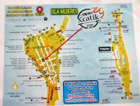 Map of Isla Mujeres, Mexico