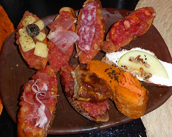 A plate of amazing tapas in Oaxaca, Mexico